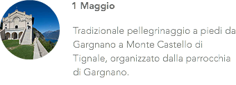 ﷯1 Maggio Tradizionale pellegrinaggio a piedi da Gargnano a Monte Castello di Tignale, organizzato dalla parrocchia di Gargnano.
