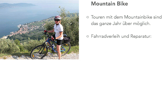﷯Mountain Bike Touren mit dem Mountainbike sind das ganze Jahr über möglich. Fahrradverleih und Reparatur: 